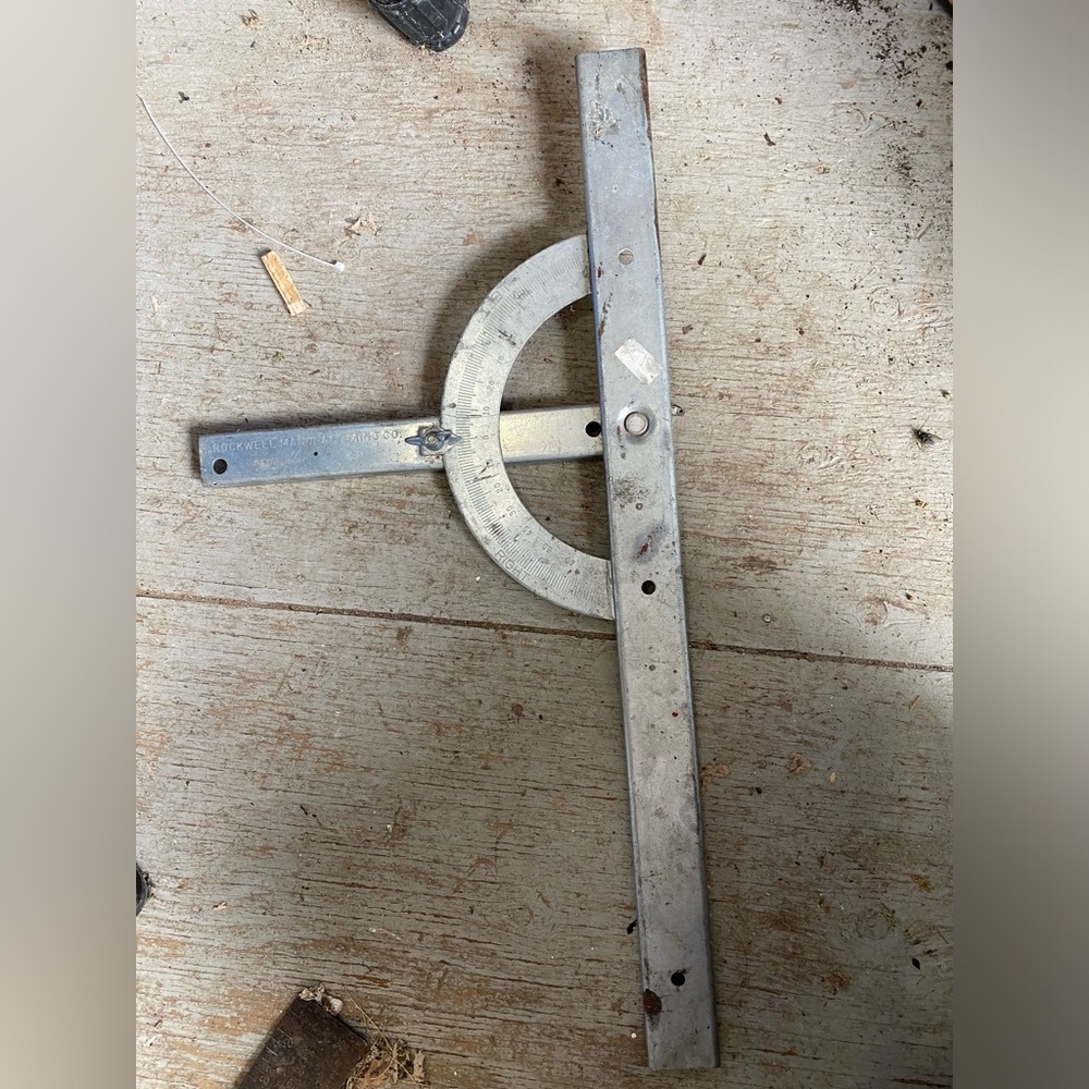 Saw Protractor Cutting Guide Angle Marking Tool - Vtg. 70s Strong 18" All Metal